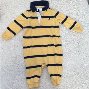 Ralph Lauren Yellow and Navy Striped Kids One Piece